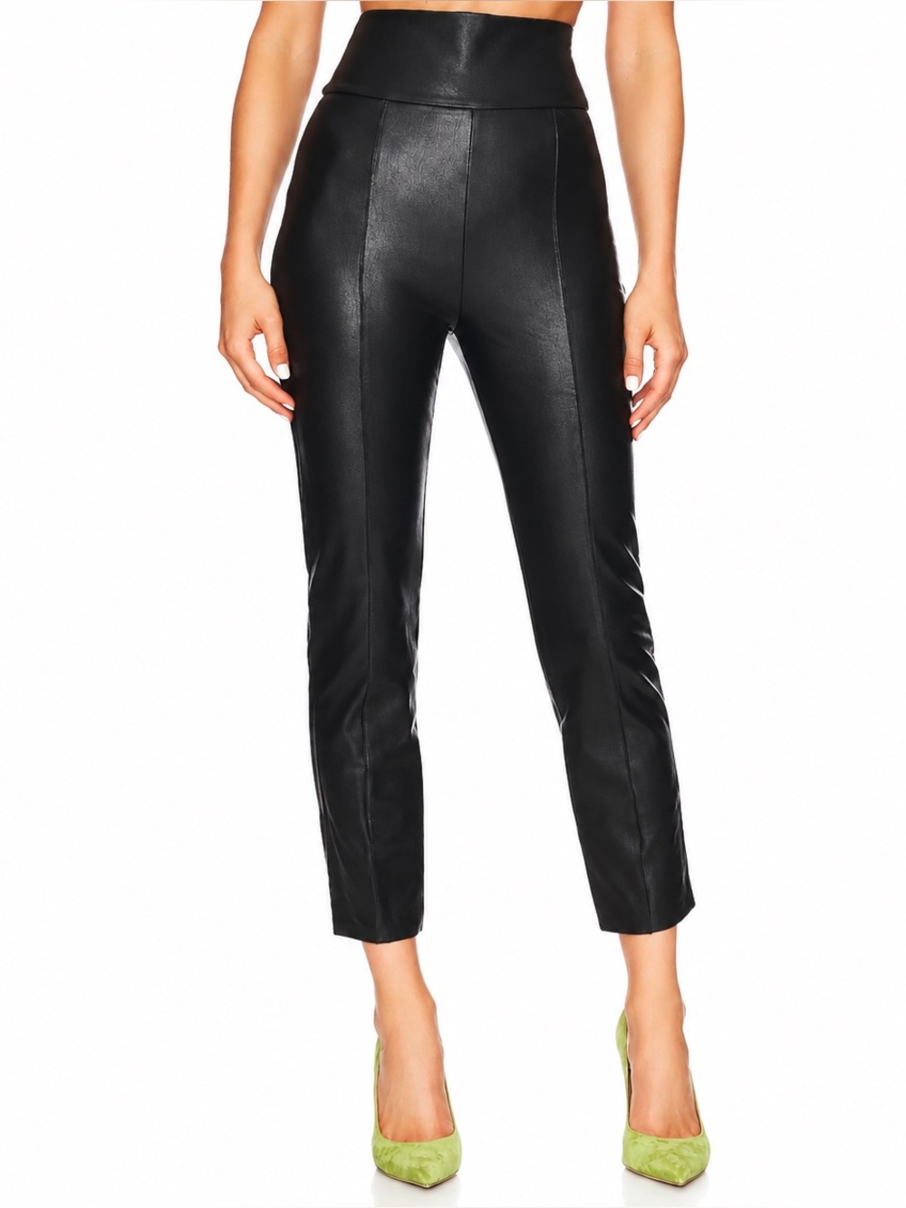 Amanda Uprichard Romana Black Faux Leather Pants